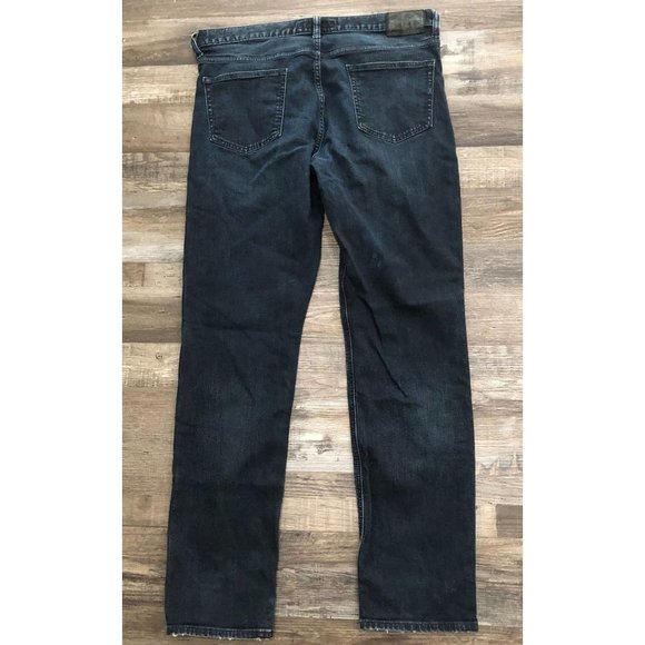 Express Mens Size 34x34 Stretch Classic Slim Fit Dark Wash Blue Jeans - Picture 2 of 7